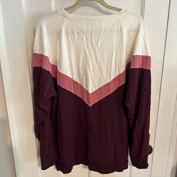 | Threads 4 Thought | Pink and Cream Chevron Sweatshirt - Picture 2 of 5